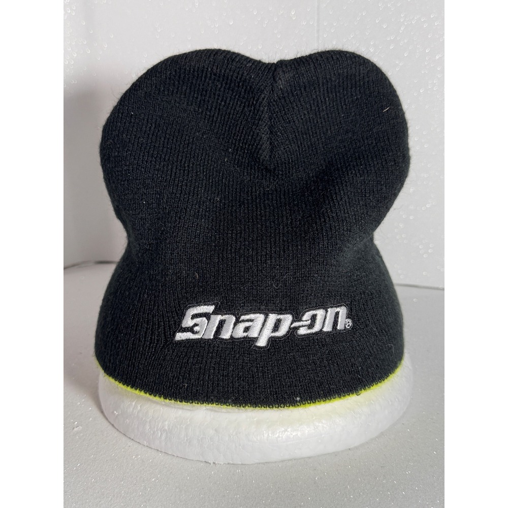 Snap-on Tools Beanie Hat Black inside Neon Lime Green Wild Apparel Knit Cap